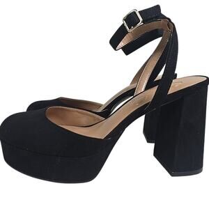 Jessica Simpson Jetteo Platform Sandal Chunky Block Black Womens 6M Heels
